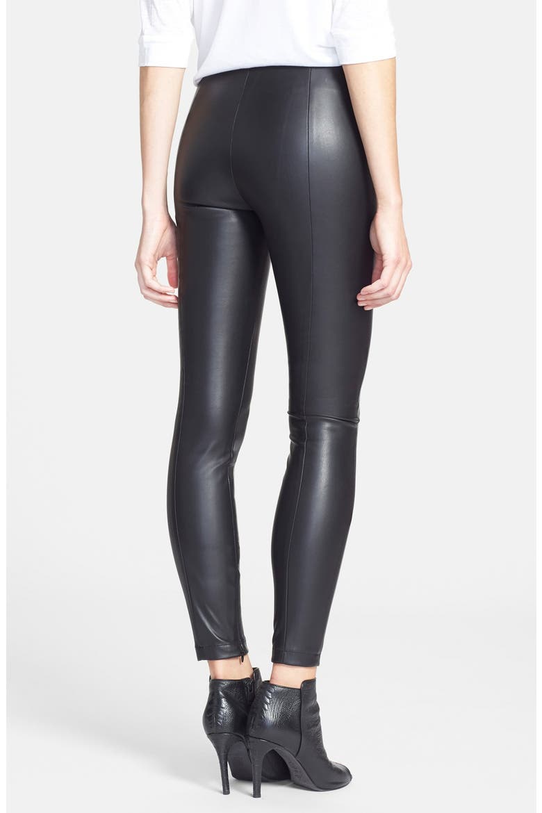 Faux Leather Trousers, Alternate, color, BLACK