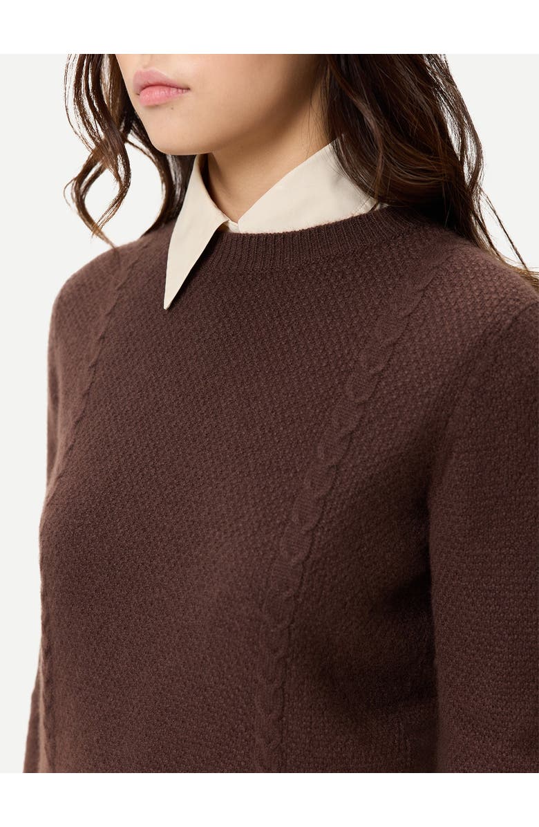 Gobi Cashmere Cropped Crewneck Cashmere Sweater, Alternate, color, Cocoa