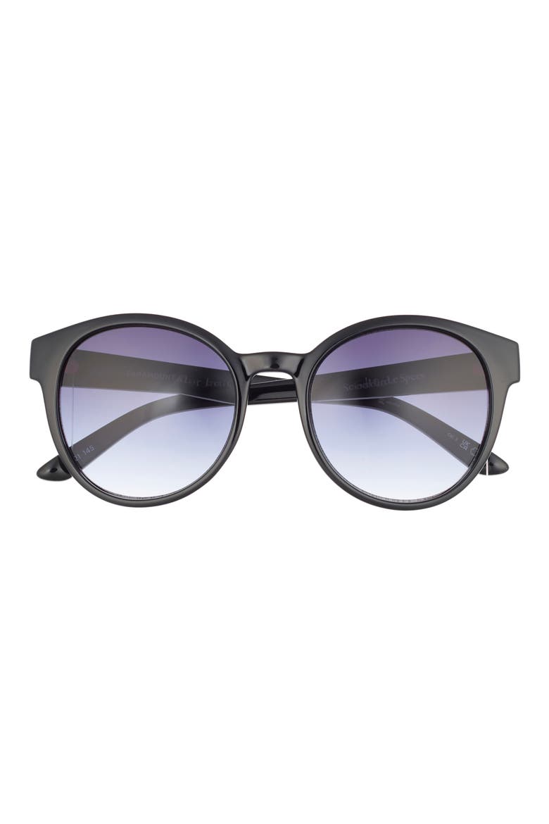 Paramount 53mm Gradient Round Sunglasses, Main, color, BLACK / SMOKE GRAD