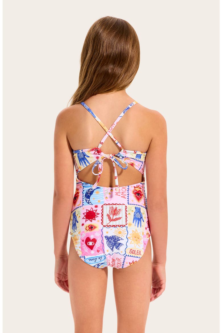 Kids' Palermo Tie Back One-Piece Swimsuit, Alternate, color, PALERMO