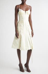 McQueen Floral Jacquard Corset Dress