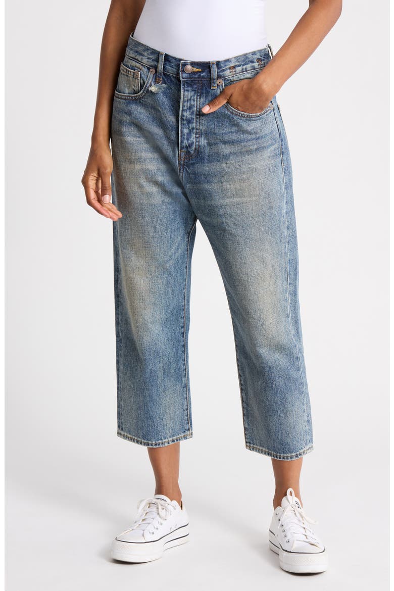 Tailored Drop Straight Leg Jeans, Main, color, BARTER INDIGO BLUE