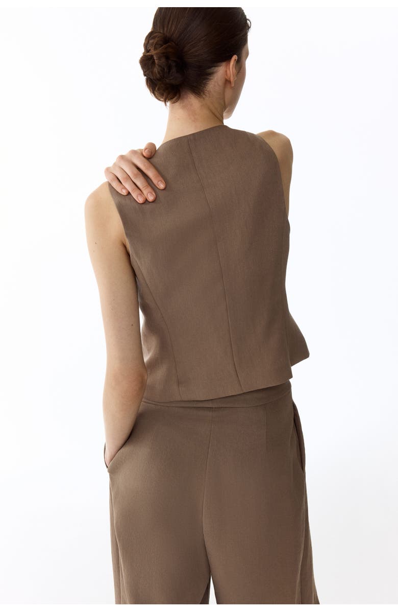 H&M Waistcoat, Alternate, color, Dark Beige