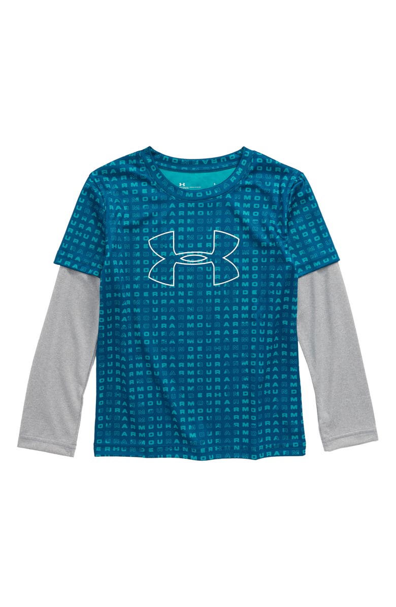 Under Armour Wordmark Slider Layered T-Shirt, Main, color, 