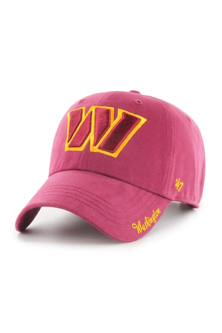 Women's '47 Burgundy Washington Commanders Miata Clean Up Primary Adjustable Hat, Main, color, Burgundy