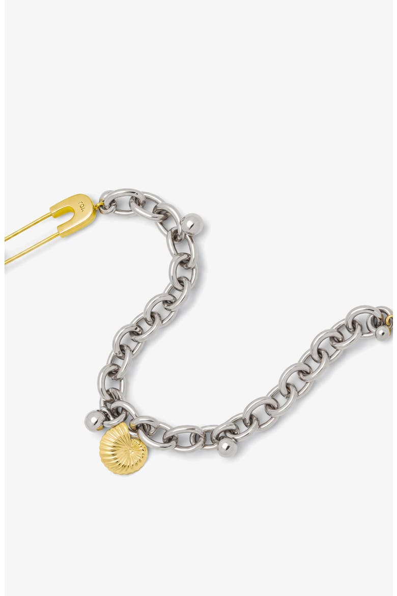 Stella Curb Chain Bracelet in Silver and Two Tone, Alternate, color, Silver / Two Tone