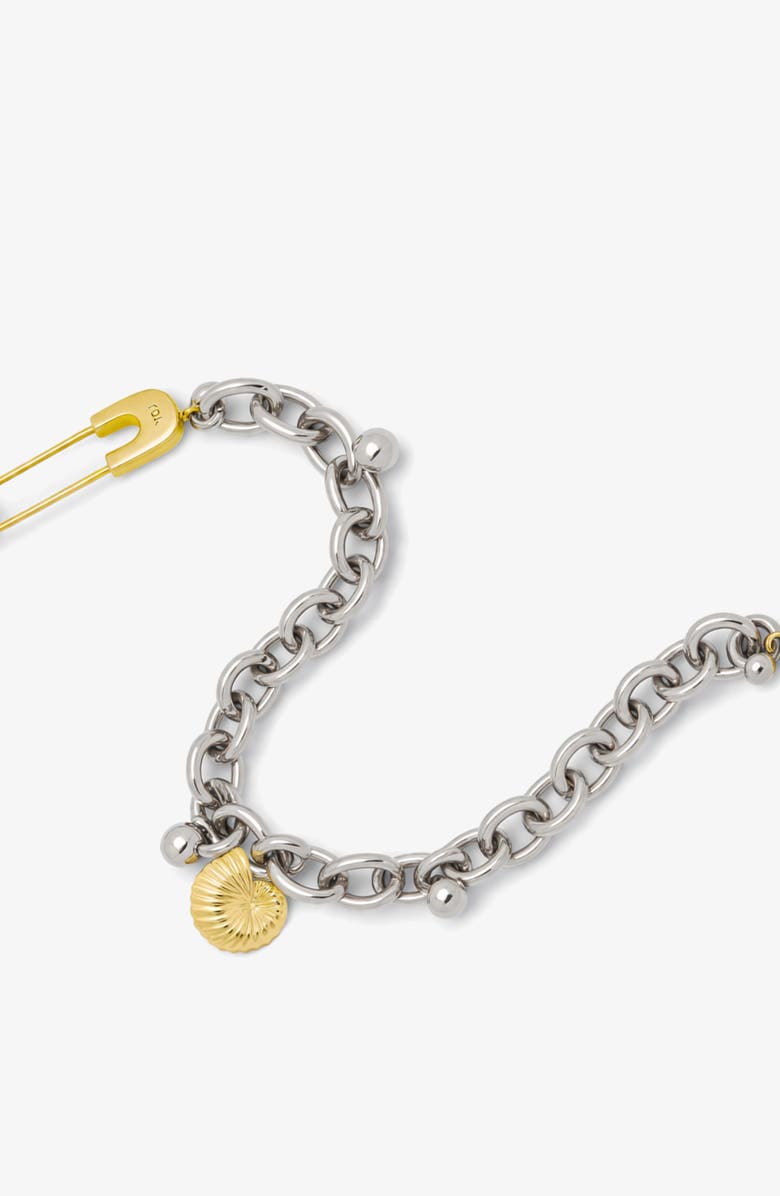 YOJ Stella Curb Chain Bracelet in Silver and Two Tone, Alternate, color, Silver / Two Tone