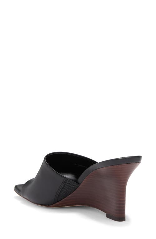 Vince Pia Womens Leather Slide Wedge Sandals In Black