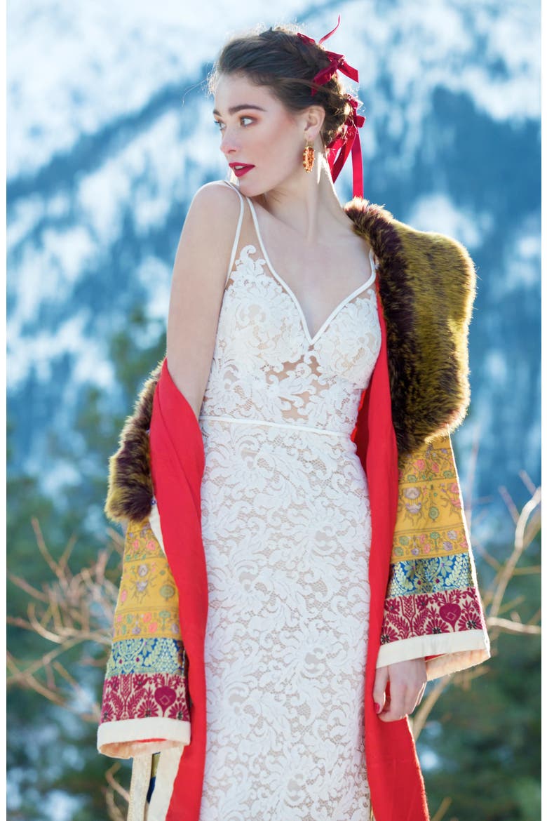 Derica Lace Gown, Alternate, color, IVORY / NUDE