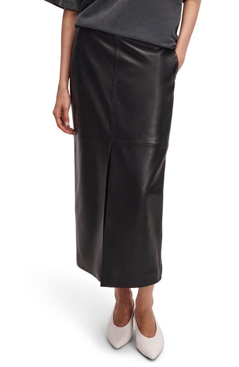 Bessie Leather Midi Skirt