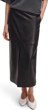 rag & bone Bessie Leather Midi Skirt