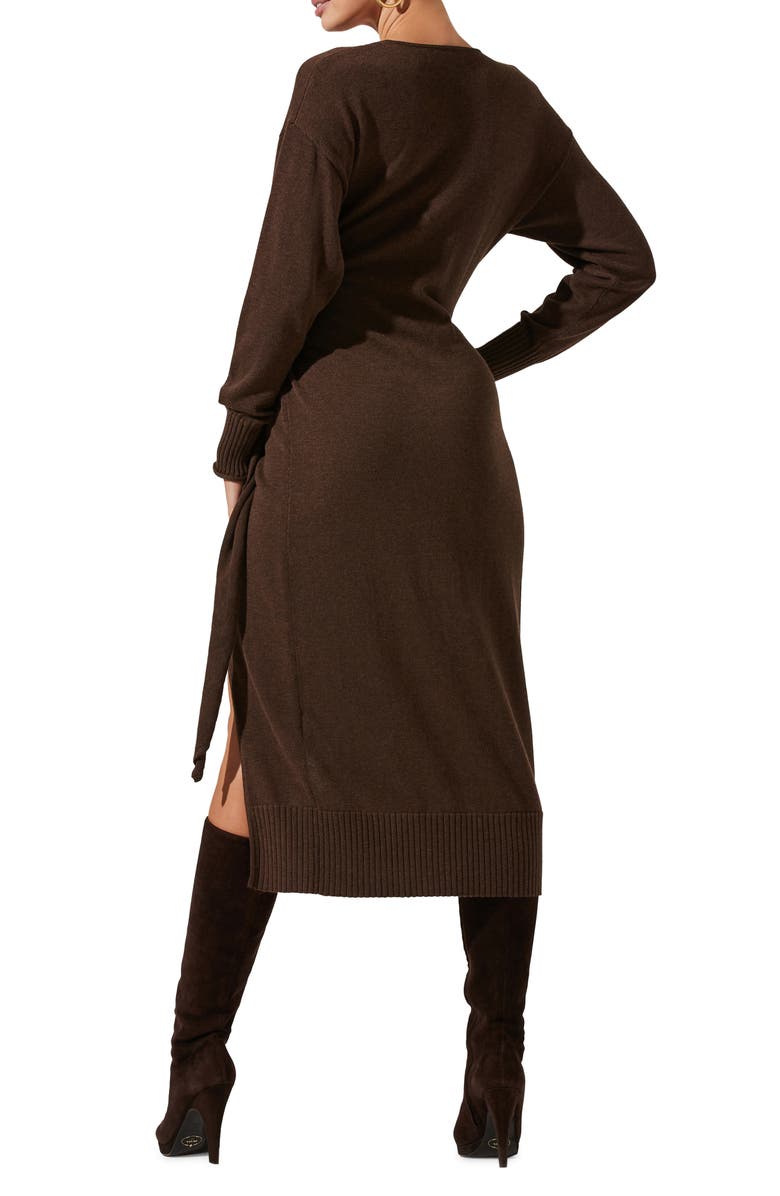ASTR the Label Mazzy Long Sleeve Faux Wrap Sweater Dress, Alternate, color,