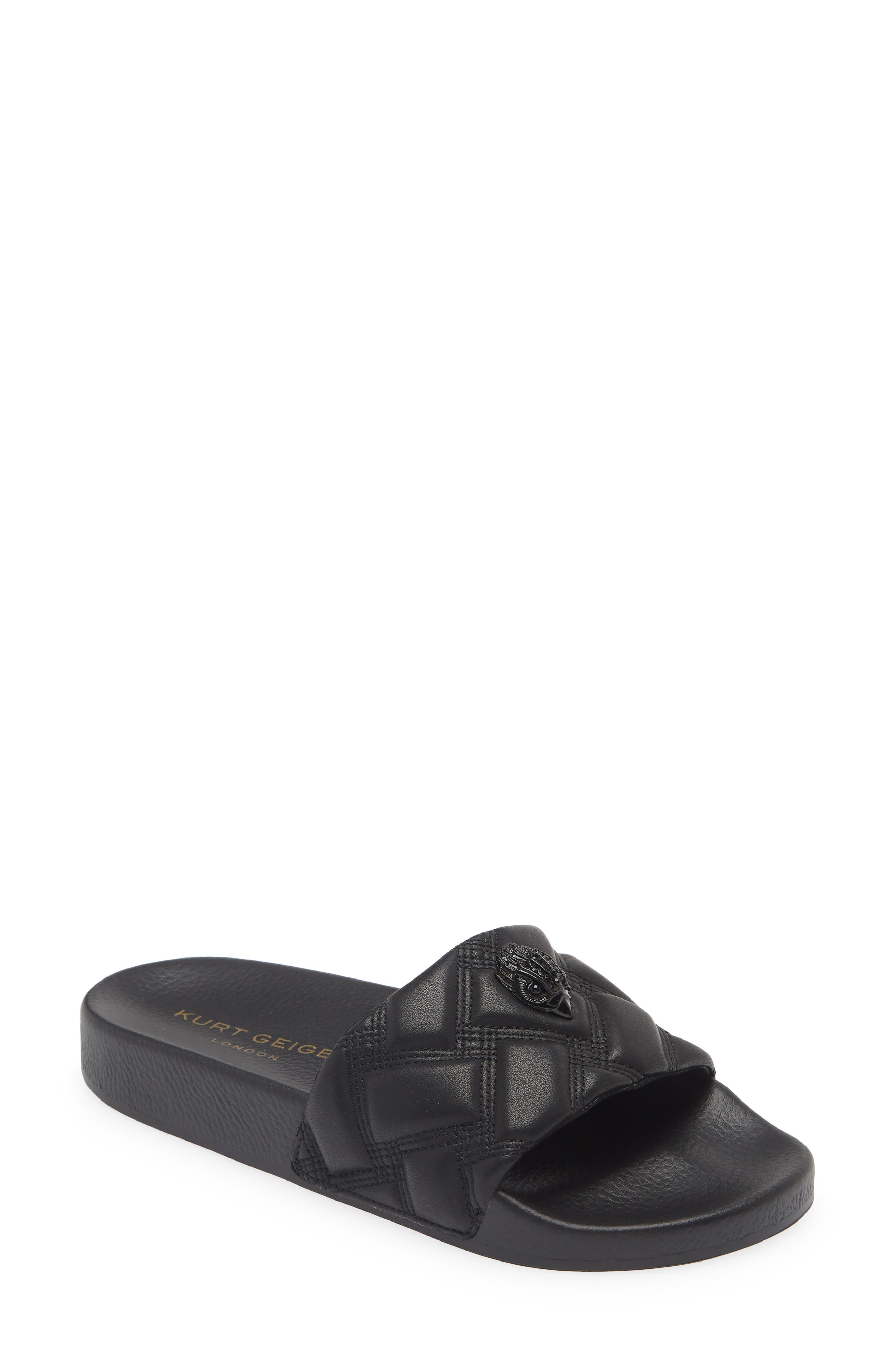 Kurt Geiger London Meena Eagle Slide Sandal, Main, color, Black
