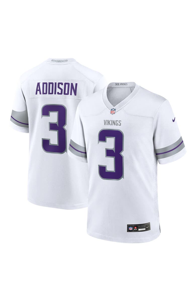 Nike Men's Nike Jordan Addison White Minnesota Vikings Alternate Game Player Jersey, Main, color, White