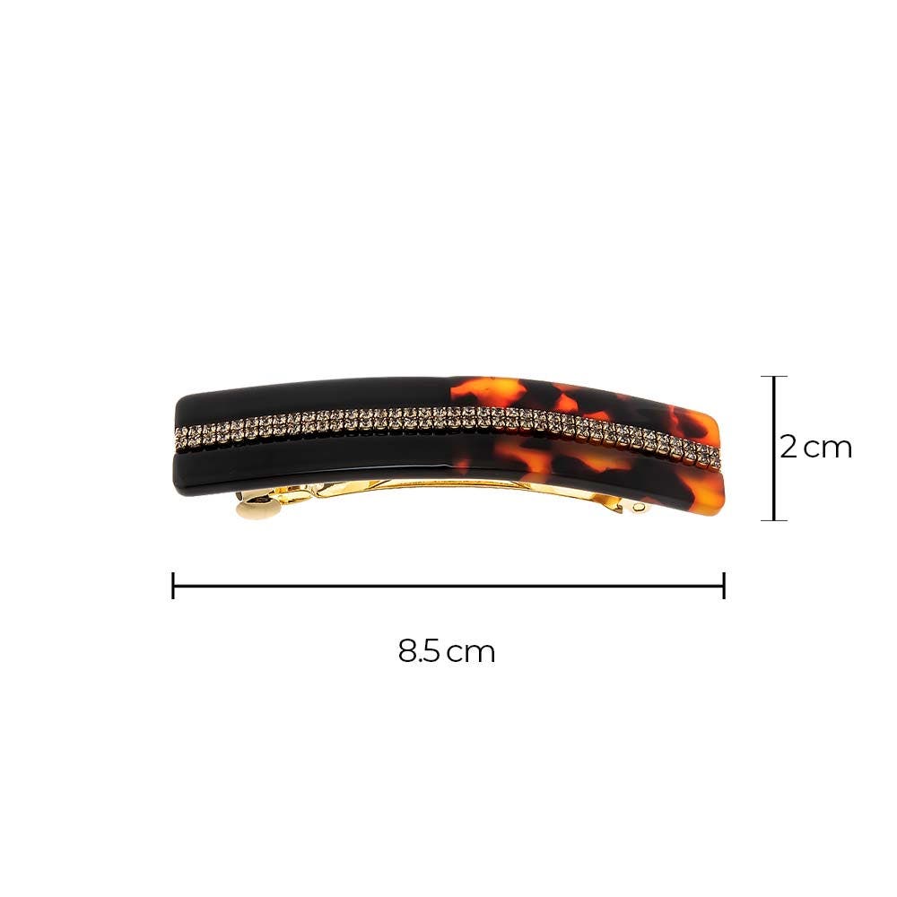 BY ADINA EDEN Double Row Rhinestone Tortoise Hair Barrette (Women ...