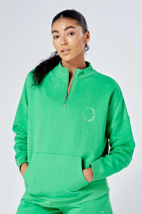 Organic Cotton Essentials Oversized  Half Zip Sweatshirt