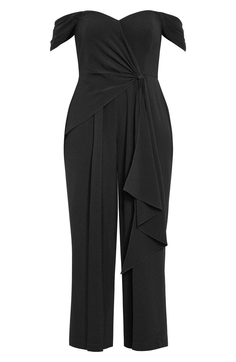 City Chic Gabriela Off the Shoulder Jumpsuit, Alternate, color, 