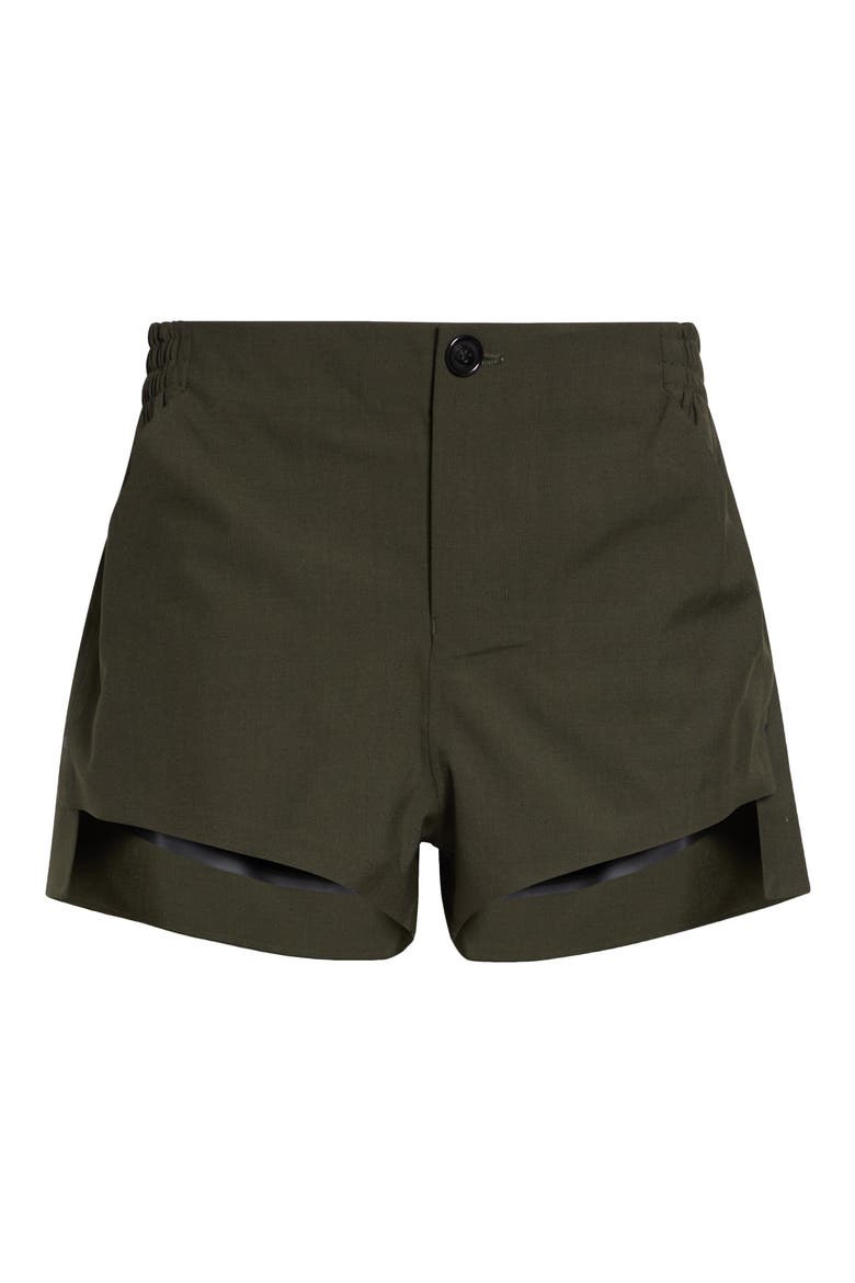 Technical Tailored Wool Blend Shorts, Alternate, color, GREEN KHAKI GREEN