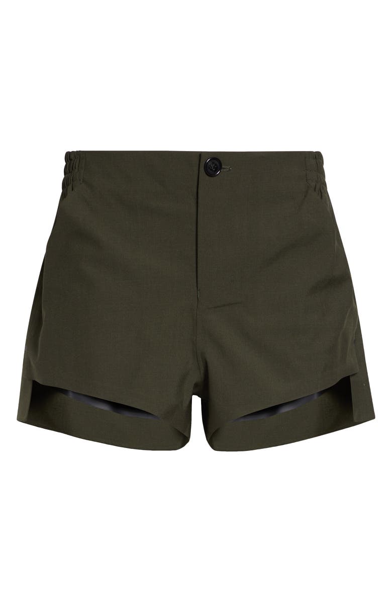 Coperni Technical Tailored Wool Blend Shorts, Main, color, Green Khaki Green