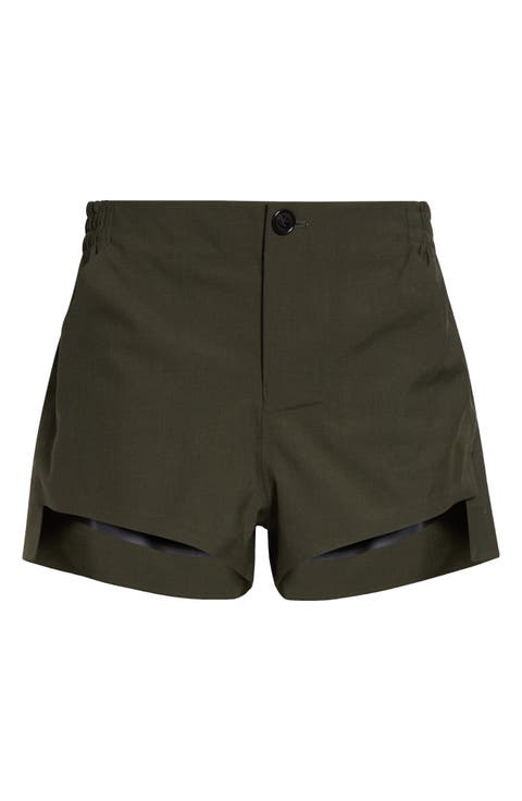 Technical Tailored Wool Blend Shorts