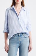 Madewell The Signature Stripe Cotton Poplin Y-Neck Shirt The Signature Y-Neck Shirt in Poplin
