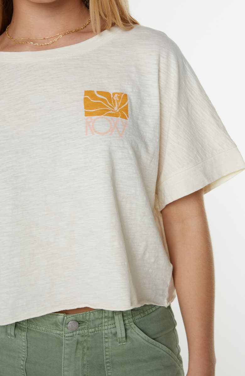 Roxy Sea Glass Oversize Cotton Graphic T-Shirt, Alternate, color, Snow White Sea Glass