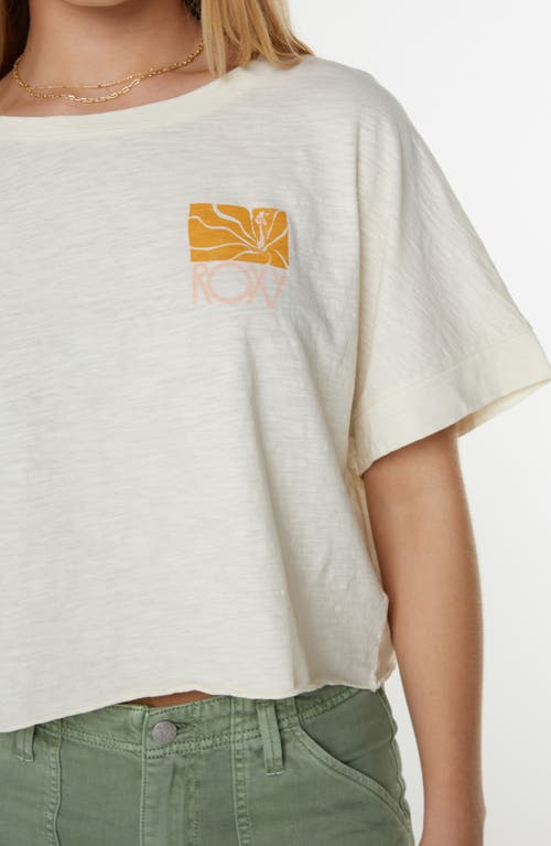 Roxy Sea Glass Oversize Cotton Graphic T-shirt In White