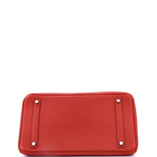 Pre-owned Hermes Hermes Birkin Handbag Red Togo With Palladium Hardware 35