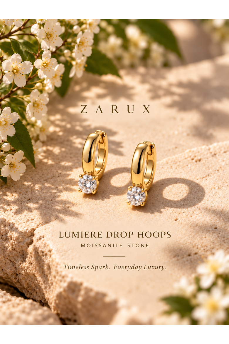Lumiere Moissanite Huggie Earrings, Alternate, color, Yellow Gold