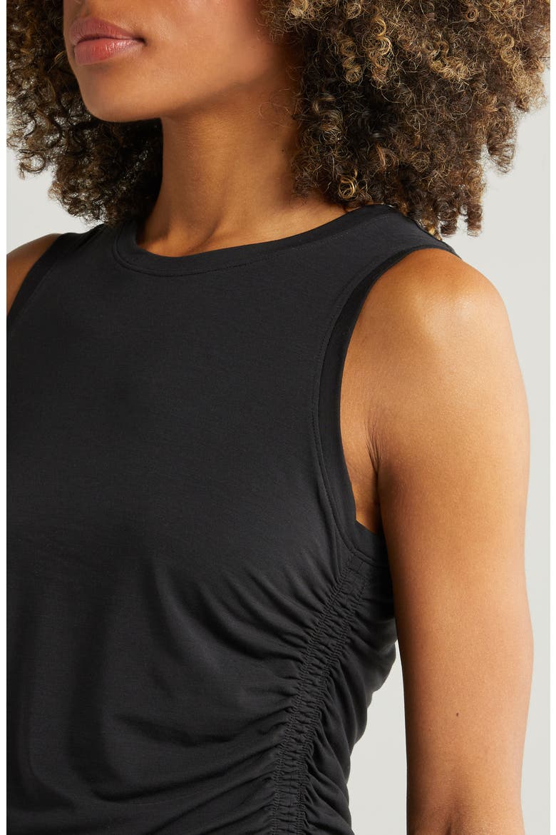 Breathe Ruched Tank, Alternate, color, BLACK