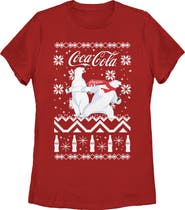 Coca Cola Women's Coca Cola Ugly Christmas Polar Bear Graphic T-Shirt