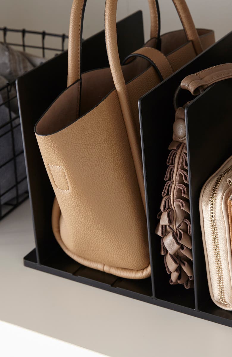 Yamazaki Set of 2 Handbag Organizers, Alternate, color, Black