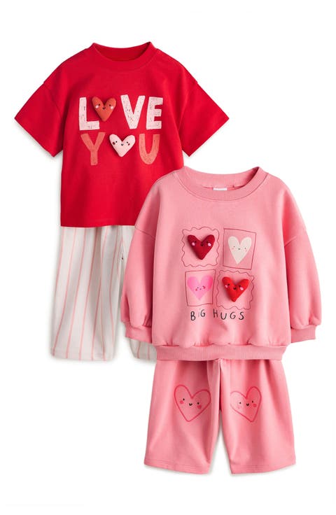 Kids' Assorted 4-Pack T-Shirt, Sweatshirt & Pants Set (Baby, Toddler & Little Kid)