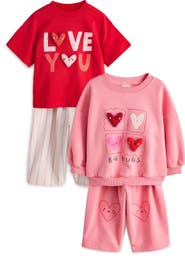 NEXT Kids' Assorted 4-Pack T-Shirt, Sweatshirt & Pants Set