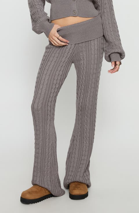 Baleigh Cable Stitch Foldover Pants