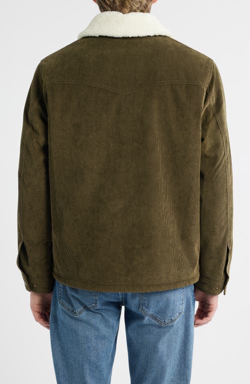 Pendleton Seabeck Corduroy Trucker Jacket With Faux Shearling Lining In Green