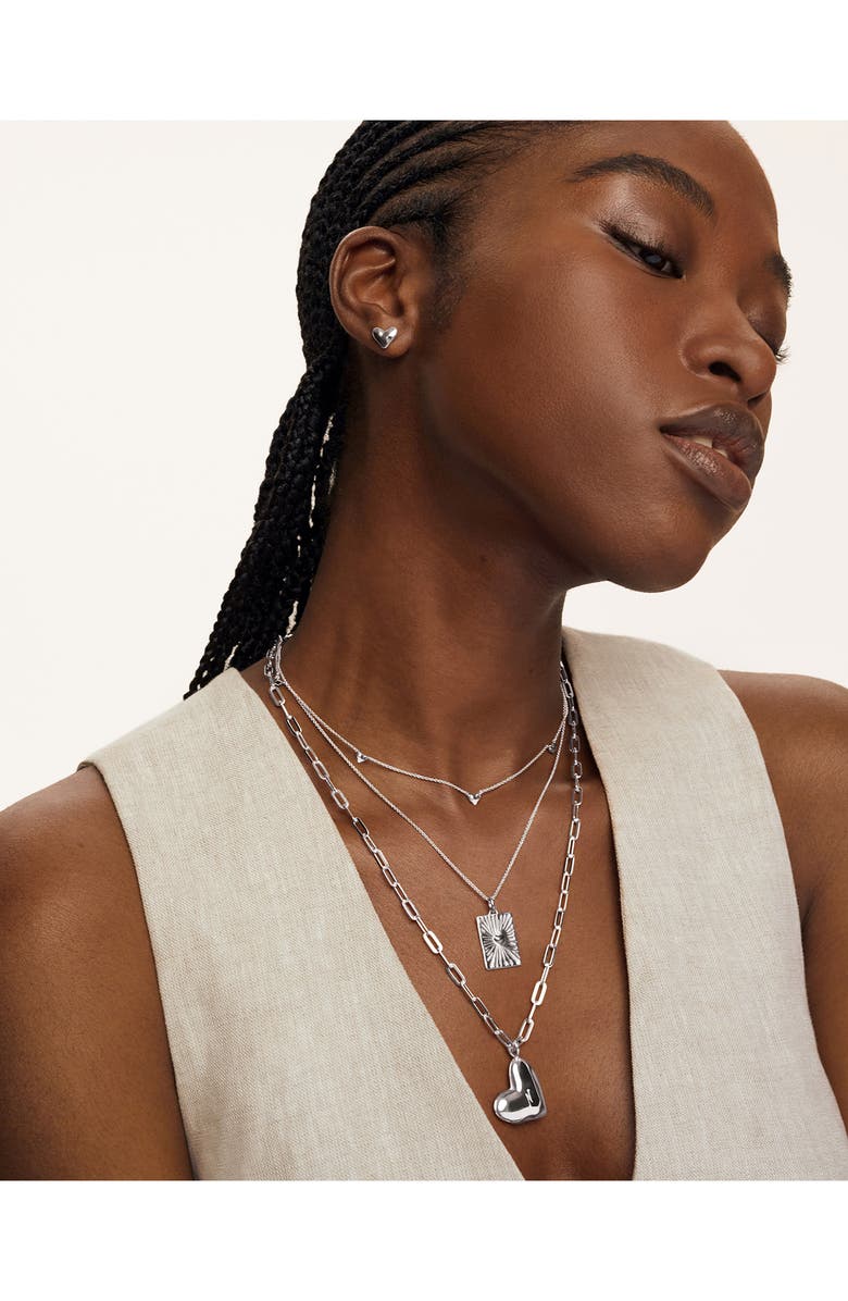 Monica Vinader Heart Stud Earrings, Alternate, color, Sterling Silver