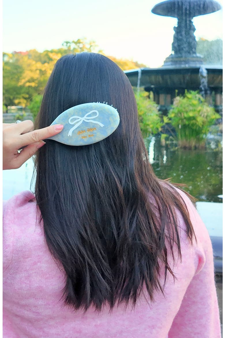 Hand Painted Vintage Ballet Bow Hair Brush, Alternate, color, BLUE