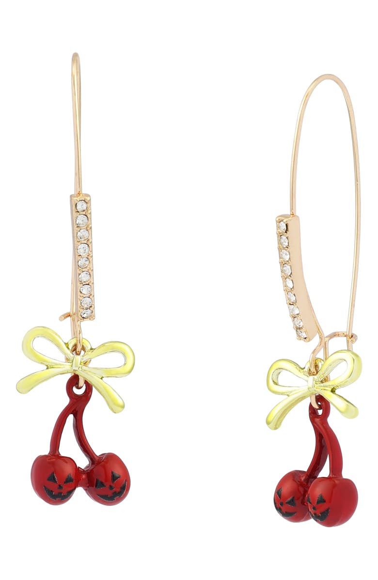 Betsey Johnson Spooky Cherry Earrings, Main, color,
