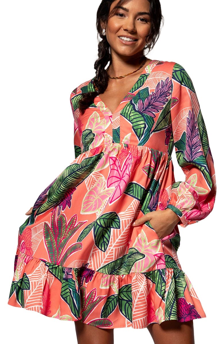 Tori Richard Garden Island Hana Dress, Alternate, color, Peach