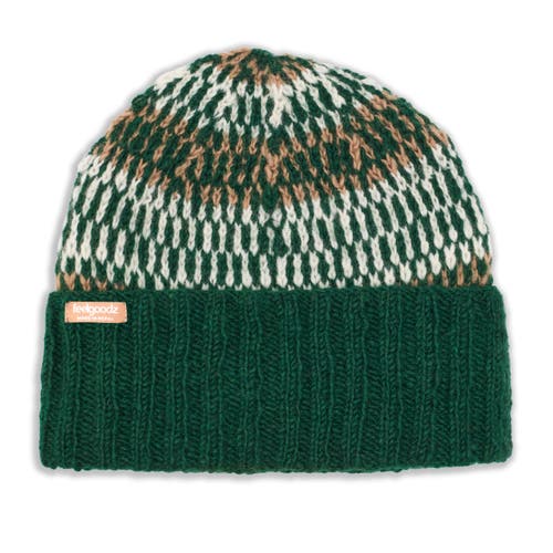 Feelgoodz Artisan Hand-knit Adirondack Cap In Green