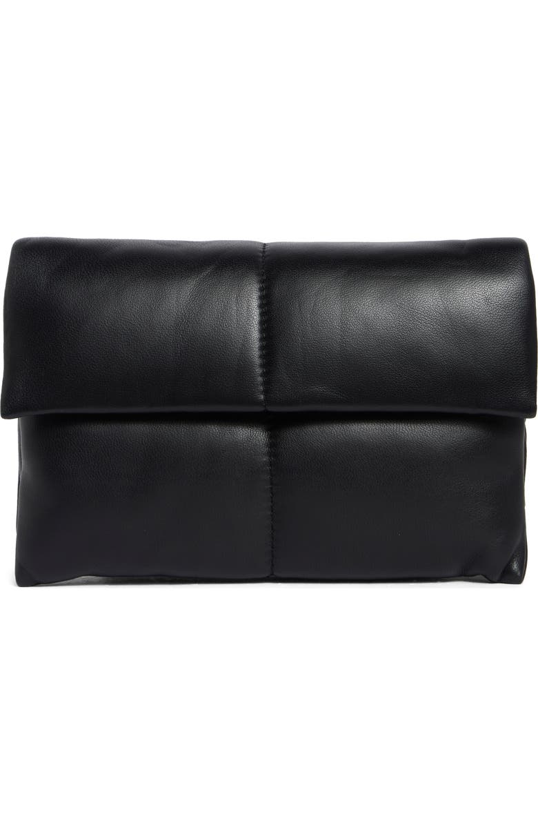 AllSaints Ezra Logo Strap Leather Crossbody Bag, Main, color, Black