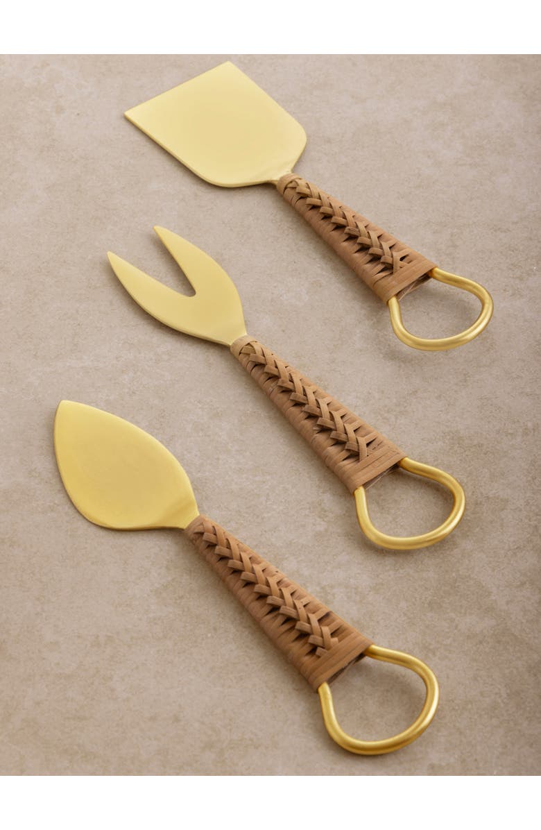 GAURI KOHLI Helsinki Cheese Knives, Set of 3, Alternate, color, Gold