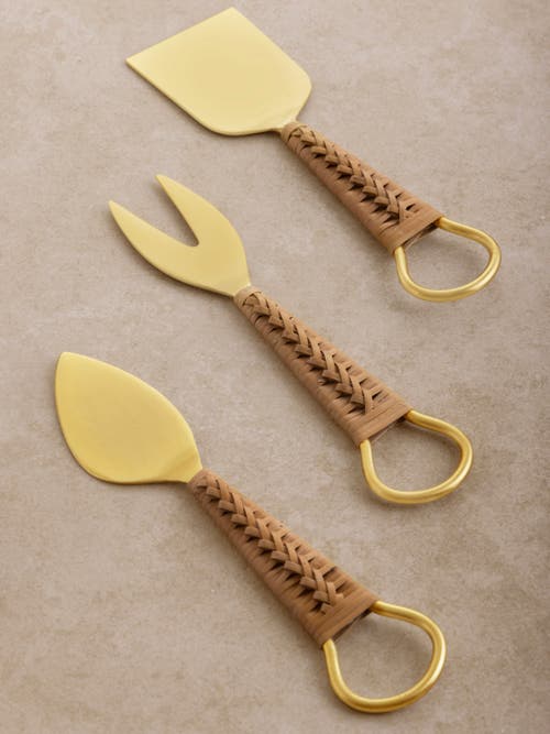 Gauri Kohli Helsinki Cheese Knives, Set Of 3 In Gold