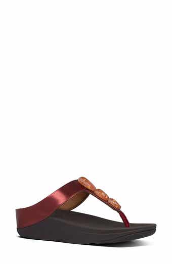 FitFlop Fino Metallic Stone Wedge Flip Flop