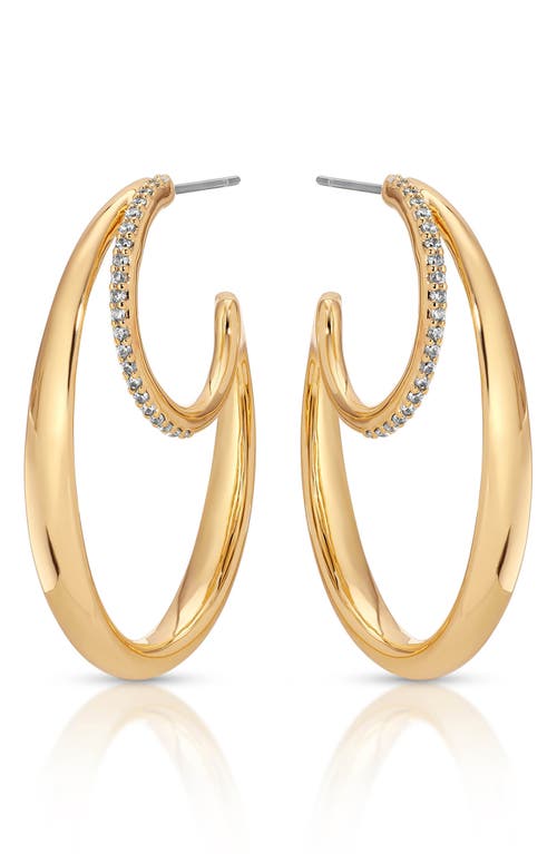 Ettika Concentric Rings Pavé Hoop Earrings In Gold