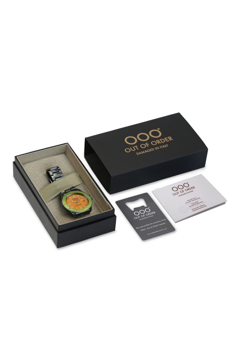 Casanova Bracelet Watch, 44mm, Alternate, color, ORANGE AND GREEN