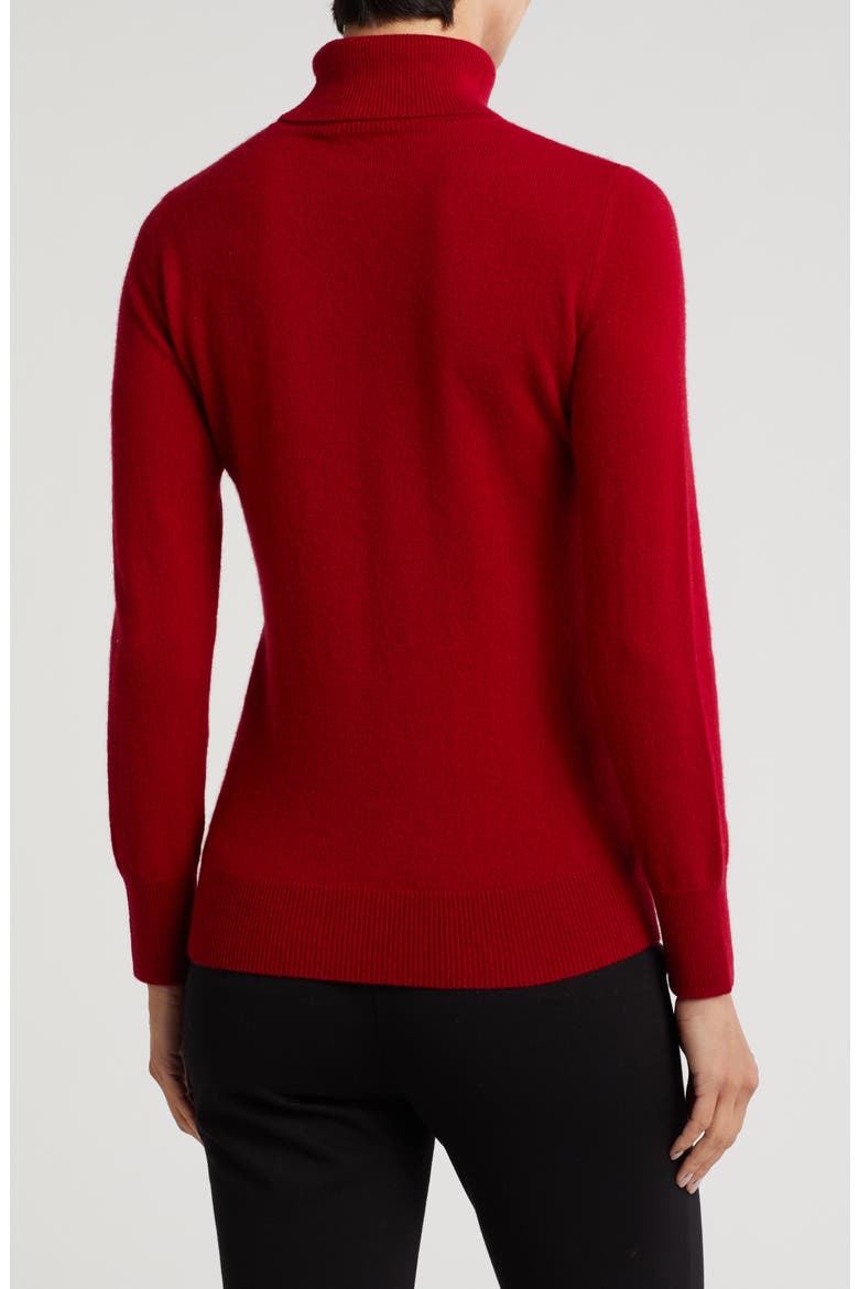 Turtleneck Starburst Cashmere Sweater, Alternate, color, DARK RED