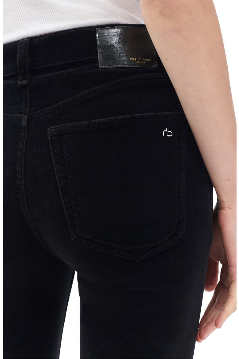Flexi Velvet Dahlia Mid Rise Flare Jeans, Alternate, color, BLKVELVET