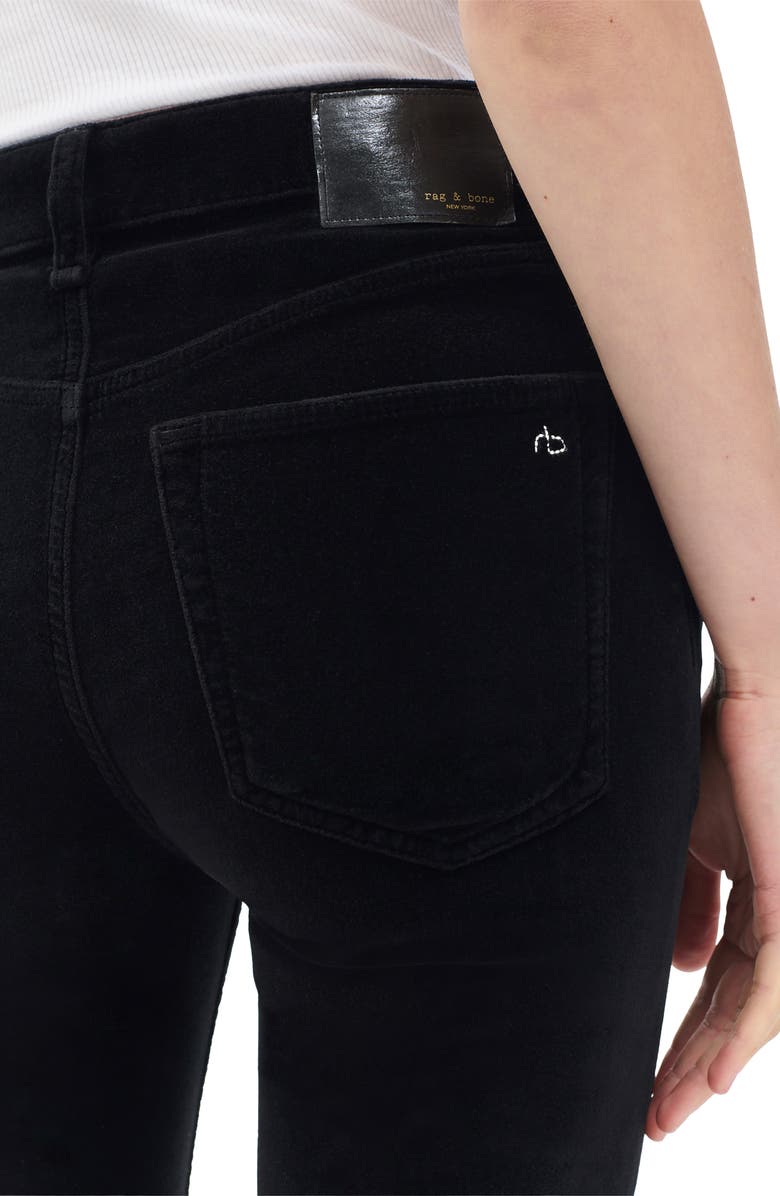 rag & bone/JEAN Flexi Velvet Dahlia Mid Rise Flare Jeans, Alternate, color, Black Velvet